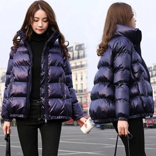 Bright Colors Winter Jacket Women Parka Warm Thick Solid Short Style Down jacket Padded Parkas Coat Loose Stand Collar Outwear