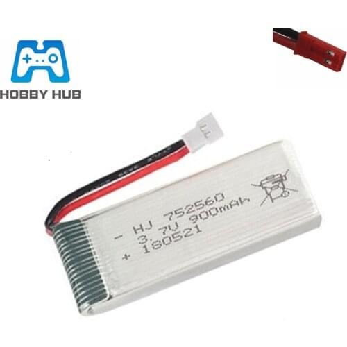 3.7V 900mah lipo Battery For 8807 8807W A6 A6W M68 Rc Drone Quadcopter Spare Parts 3.7v battery 752560 jst/xh2.54 plug 1-20pcs