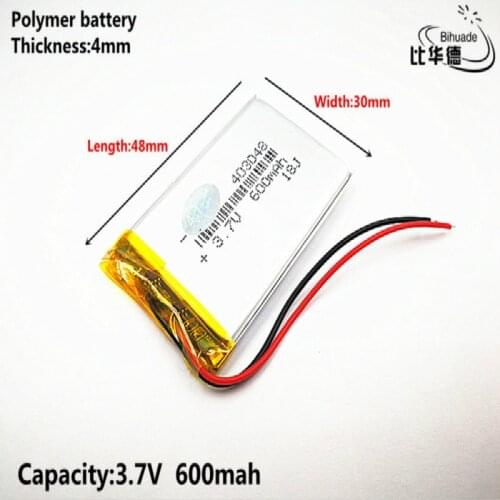 Liter energy battery Good Qulity 3.7V,600mAH,403048 Polymer lithium ion / Li-ion battery for TOY,POWER BANK,GPS,mp3,mp4