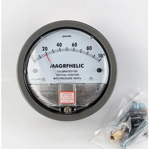 Micro Differential Pressure Gauge TE2000 0-100pa Round Type Pointer Instrument Micromanometer All Type