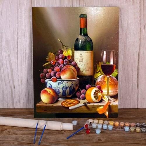 Fruit Kitchen Paint By Numbers Complete Kit Acrylic Paints 40*50 Paiting By Numbers Handmade For Kids Art