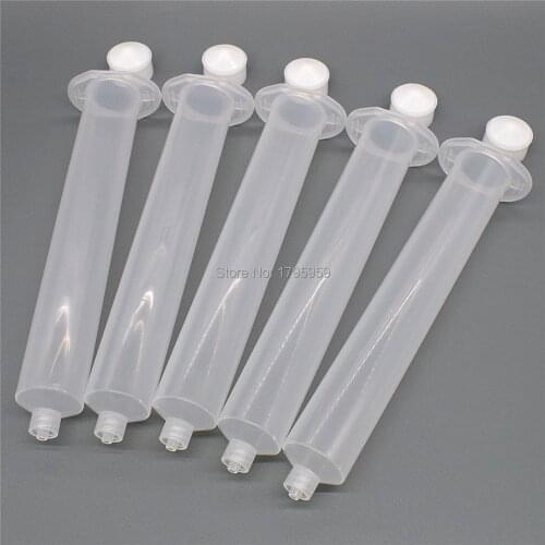5pc 55cc Glue Dispensing Syringe Barrel Set Glue Adhesive Dispenser Industrial Syringe Tube with Stopper for Manual UV Glue Gun