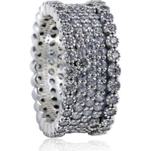 New Collection Hot Sale Top Quality CZ Paving Luxurious Shinning Big 925 Sterling Silver Ring for Women ANNIVERSARY SALE 2018