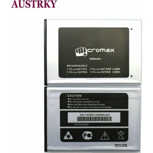 New Battery for Micromax Q383 Phone 1800mAh Baterij Batterie Batteries + Tracking Code