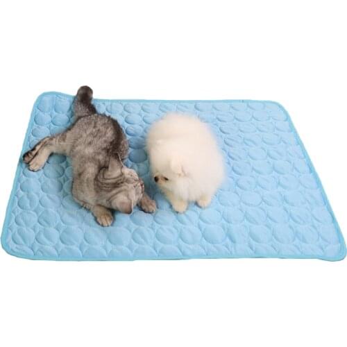 Dog Cooling Mat Pad Summer Dog Beds Pet Ice Silk Cool Pet Cooling Blanket Cushion Cool Cold Silk Moisture-Proof Pet Products
