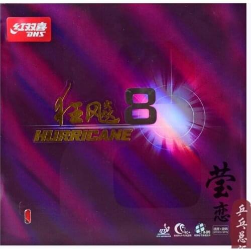 Original DHS hurricane 8 table tennis rubber pimples in for 40+ table tennis racket racquet sports control and loop