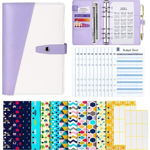 28 Pieces A6 Budget Binder with Cash Envelopes, Budget Binder with Stylish Design, A6 Binder Money Binder with Budget Envelopes