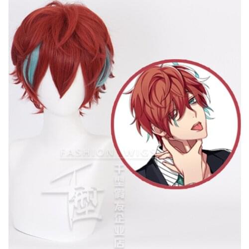 Cos Gift 30cm Anime Division Rap Battle Doppo Kannonzaka Wig Cosplay Wigs Playing Mixed Color Hair Hair Halloween 1:1 Wigs Cap