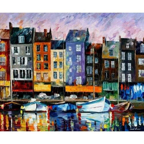 Landscape Painting for sale Colorful oil paintings Canvas honfleur normandie Modern Wall Art Home Decor High quality Handpainted