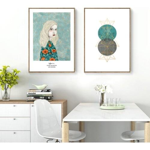 Girl Portrait Flower Leaves Plant Quotes Canvas Poster Canvas Giclee Classic Artwork for Living Room Bedroom Decor Picture pop