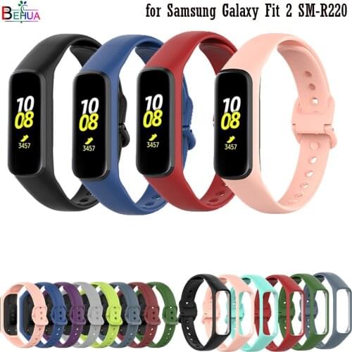 Silicone Watch Strap For Samsung Galaxy Fit 2 SM-R220 Smart correa Bracelet Replacement sport Watchband Wristband Accessories