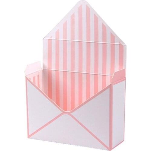 Romantic Envelope Stripe Flower Bouquet Paper Packing Box Holder Florist Gift