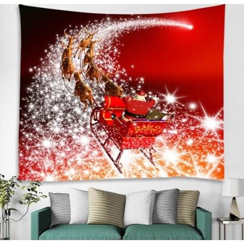 Christmas Sleigh Background Cloth Fashion Home Simple Atmosphere Decoration Supplies Hanging Cloth Living Room Bedroom Tapestry