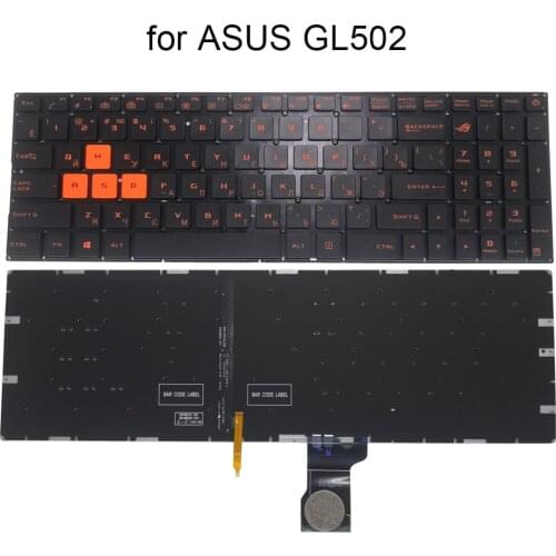 Russian backlit keyboard for ASUS ROG Strix GL502VM GL502VT GL502VY GL502 VS GL502V gaming keyboards Orange keycaps 9Z.ND2LN.801