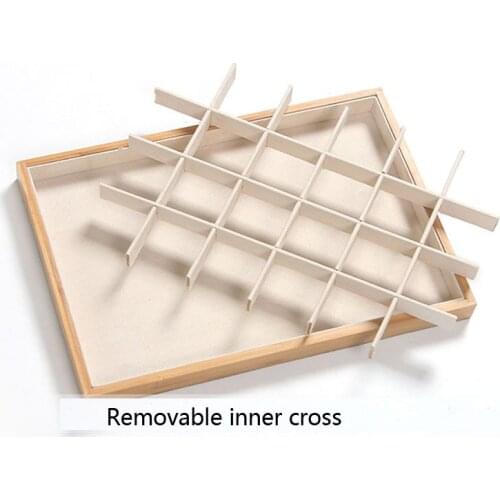 High Quality Natural Bamboo Frame Jewelry Box Soft Velvet Inner Jewellery Tray Rings Necklaces Display Earrings Pendant Storage