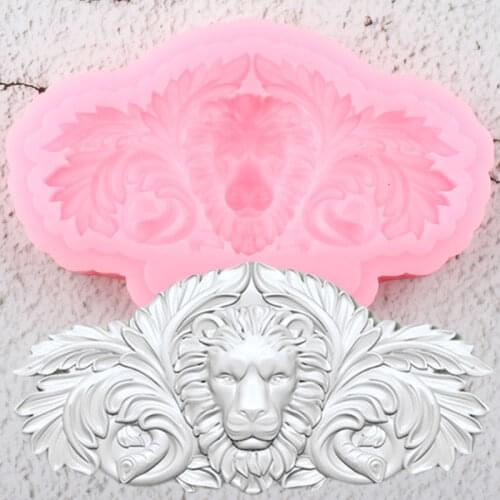 3D Craft Lion Silicone Mold Scroll Relief Cake Border Fondant Molds Cake Decorating Tools Candy Clay Chocolate Gumpaste Moulds