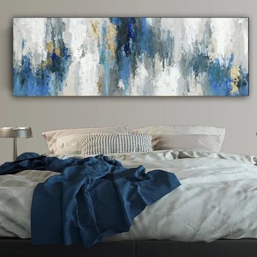 Modern Golden Yellow Blue Canvas Painting Posters and Prints Wall Art Abstract sea Pictures for Living Room Home Decor Cuadros