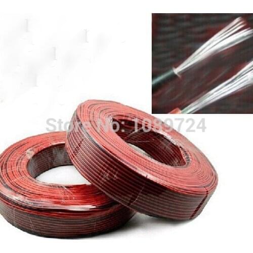UL2468 30Meters 100 Feet/Lot Tinned copper 28AWG 2 pin Red Black cable PVC insulated wire Electric cable LED cable DIY Connect