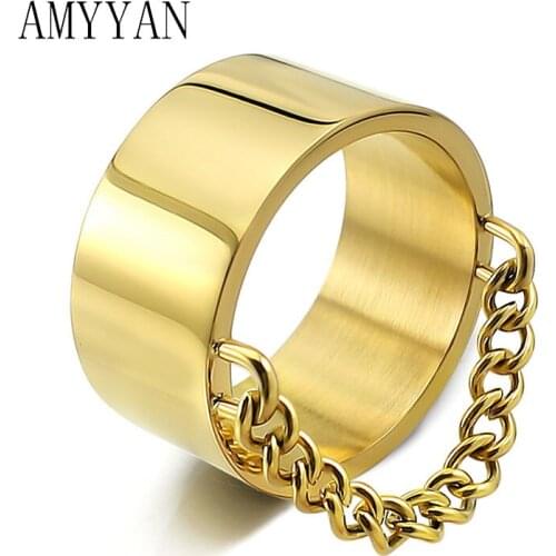 Punk Cool Rings Geometric Chains Rings Women Rings For Women Party Fashion Costume Accessory Metal Chain