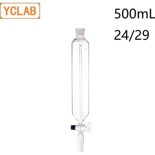 YCLAB 500mL 24/29 Constant Pressure Funnel with Graduation High Temperature Resistance Glass Lab Chemistry Equipment