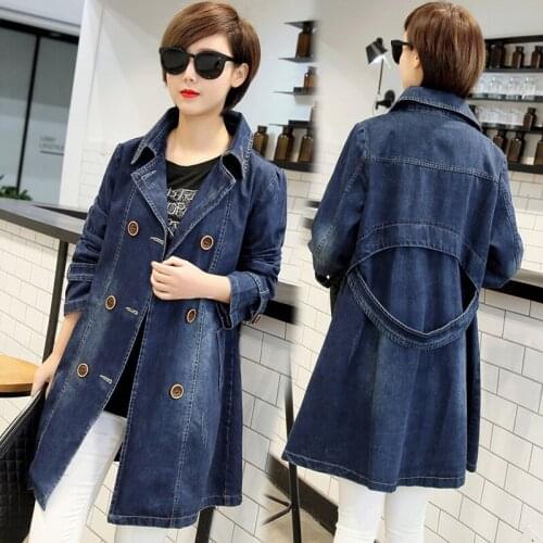 Jeans Jacket Women Denim Jacket Windbreaker Coat Clothes Loose Plus size 2020 New Spring autumn Coats Double-breasted Outerwear
