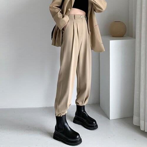 Bella 2021 new Elastic Waist Streetwear Cargo Pant Jogger Trousers New Hip Hop Harem Pants Harajuku Slim High Waist Woman Pants