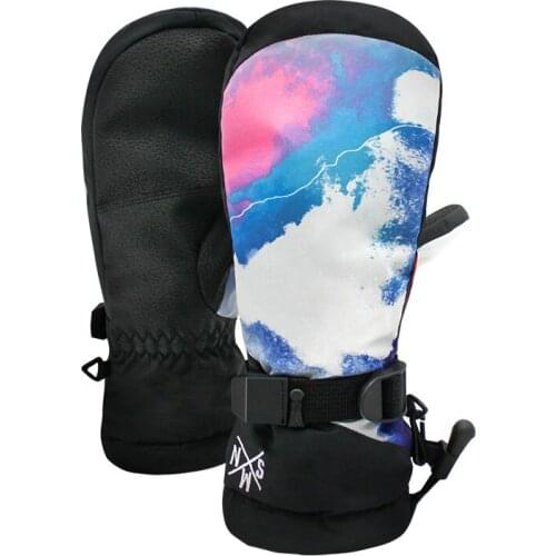 SMN Ski Gloves White Lightning Cloud Winter Men Women Winter Breathable Waterproof Warm Skiing Snowboarding Thermal Gloves