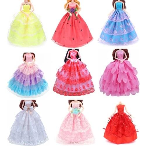 1PCS Fashion Princess Wedding Dresses For Doll Handmade Dress Party Dolls Clothes Gown Gift Baby Toys