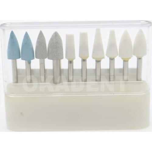 10PCS Dental Polishing FG Shank Low Speed stones Silicone Rubber Prophylaxis Polisher For Composite Finish and Polish kit