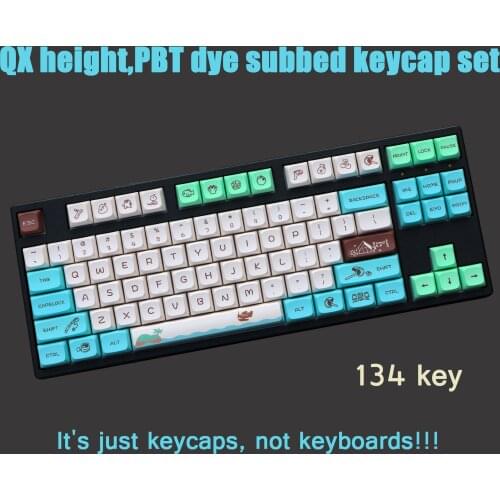 134 Keys/set PBT Dye Subbed Key Cap For MX Switch Mechanical Keyboard QX height Keycaps For Childhood memory theme
