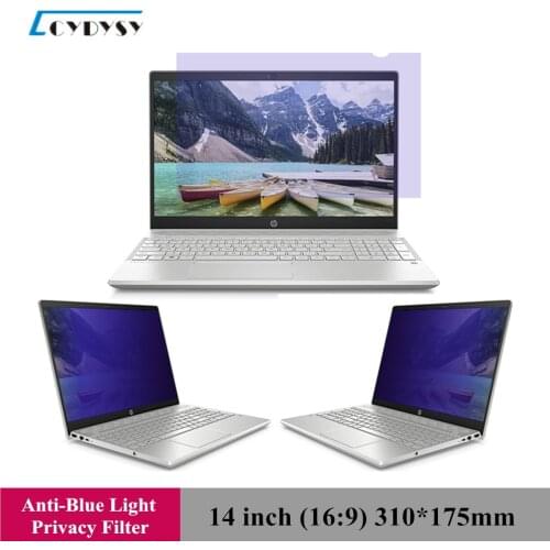 14 inch New Arrival Blue Light Cut Privacy Screen Filter Anti-Glare Anti-microbial Protective film for 16:9 Laptop 310mm*174mm