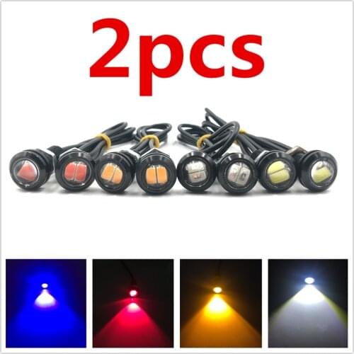 18MM Car 2 LED 9W Eagle Eye DRL Daytime Running Lights 12V Backup Reversing Parking Signal Automobiles Lamps