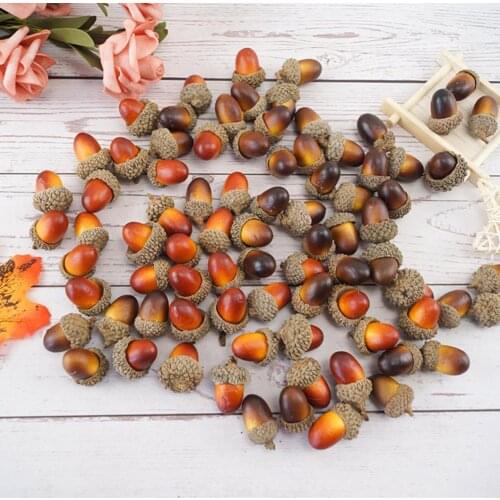 50Pcs Artificial Pine Cones Mini Realistic Decorative Reusable Simulation Oak Nut Ornament DIY Special Halloween Xmas Bauble
