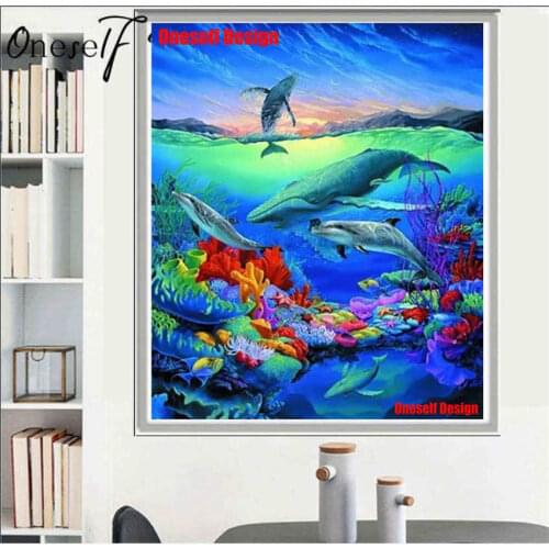 5D Diamond Painting Full Square Sea view 5D Diamond Embroidery Full Set Diamond Mosaic Sale The dolphins 5d daimond painting