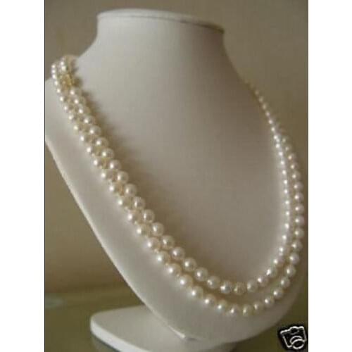 Free Shipping >>>>> 32" 7-8mm AA++ White Freshwater Round Pearl Necklace