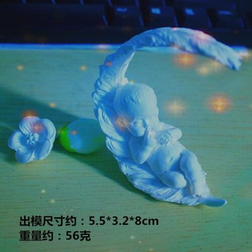 C1086 eather angel aromaing plaster cast DIY shingle cake mould soap mold silicone mould