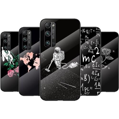 Tempered Glass Cover Move on the Space For Huawei Honor 30 20 10 9X 8X Pro Plus Lite Shockproof Shell Phone Case