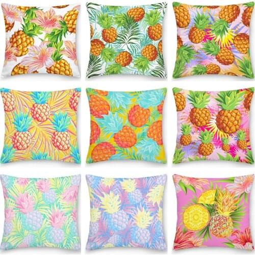 Pineapple Pillowcase Decorative Sofa Cushion Case Bed Pillow Cover Home Decor Car Cushion Cover Polyester Pillow Case 45*45cm