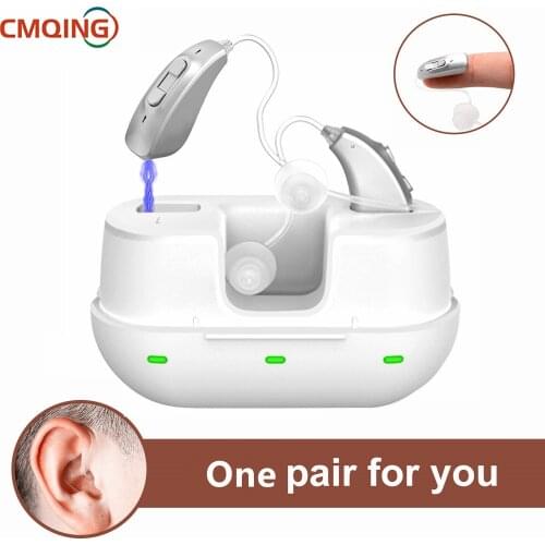 1 Pair Digital Rechargeable Hearing Aid Mini Ear Sound Amplifier For Seniors Adults Moderate To Severe Hearing Loss Device