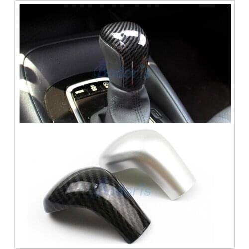 For Toyota Corolla 2019 Carbon Fiber Silver Color Front Hand Shift Head Gear Knob Cover Panel Chrome Car Styling Accessories