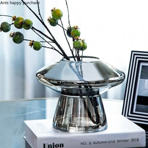 European Style Mushroom Glass Vase Flower Arrangement Dried Flower Hydroponic Vase Table Top Decoration Wedding Home Decoration