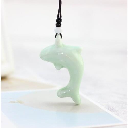 Ceramic Retro Whistle Necklace Female Student Couple Whistle Sweater Chain Long Pendant Wild Jewelry