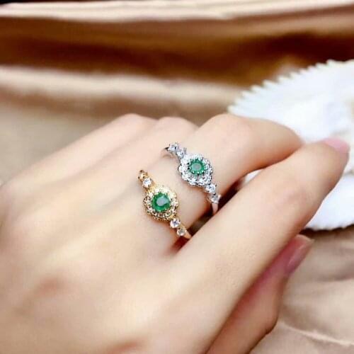 Shilovem 925 sterling silver Natural Emerald Rings fine Jewelry women trendy wedding wholesale gift open 4*4mm mj0404777agml