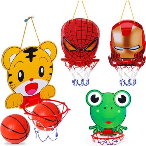 Indoor Adjustable Hanging Basketball Netball Hoop Portable Plastic Mini Basketball Box Tiger Basketball Board Children Kids Game