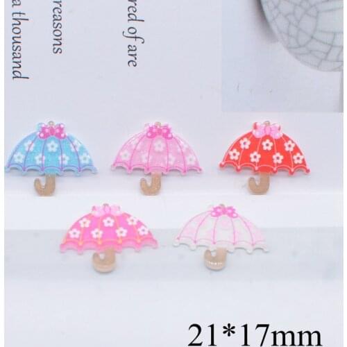 20Pcs Mini Floral Umbrella Flat Back Resin Accessories for Jewelry Making DIY Phone Shell Crafts Home Decoration Ornament