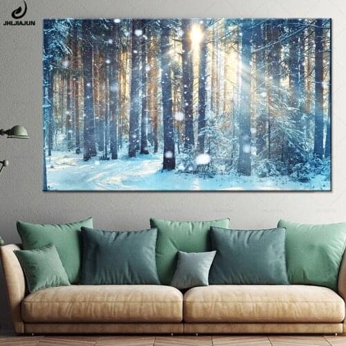 JHLJIAJUN Wall Poster Snow Forest Landscape Canvas Painting Poster Wall Art Print Canvas Painting Home Decor For Living Room