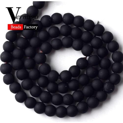 Natural Stone Black Nanotech Rubber Hematite Round Beads For Jewelry Making 4 6 8 10mm Minerals Beads For Bracelet Necklace 15