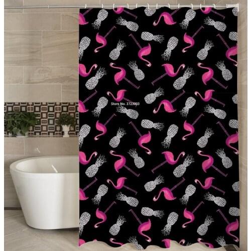 New Flamingo Beaked Animal Series Shower Curtain Waterproof and Mildewproof Decoration with Hook Shower Curtain