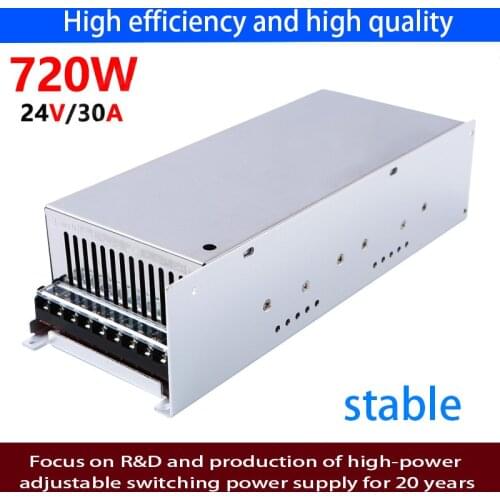 Power Supply 24V 30A Switching Power Supply 0-24V DC Full Range Adjustable 720W Industrial Control S-720-24 Adapter Transformer