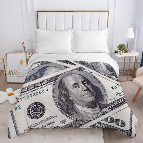 Duvet cover Quilt/Blanket/Comfortable Case Luxury Bedding 140x200 150x200 240x220 240x260 for Home 3D Print dollar grey